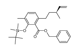 benzyl 2-<(tert-butyldimethylsilyl)oxy>-3-methyl-6-<3-(S)-methyl-4-pentenyl>benzoate Structure