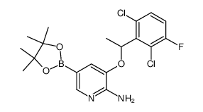 3-[1-(2,6-dichloro-3-fluorophenyl)ethoxy]-5-(tetramethyl-1,3,2-dioxaborolan-2-yl)pyridin-2-amine结构式