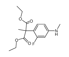 2-(2-Fluoro-4-methylamino-phenyl)-2-methyl-malonic acid diethyl ester结构式