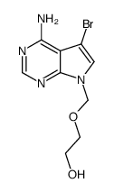 4-amino-5-bromo-7-(2-hydroxyethoxymethyl)pyrrolo(2,3-d)pyrimidine结构式