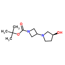 3-[((3S)-3-羟基吡咯烷-1-基]氮杂环丁烷-1-羧酸叔丁酯结构式