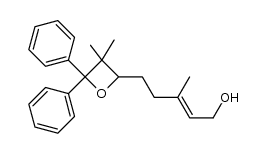 (E)-5-(3,3-dimethyl-4,4-diphenyloxetan-2-yl)-3-methylpent-2-en-1-ol结构式