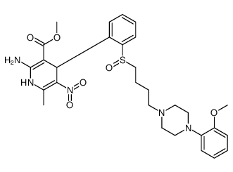 methyl 2-amino-4-[2-[4-[4-(2-methoxyphenyl)piperazin-1-yl]butylsulfinyl]phenyl]-6-methyl-5-nitro-1,4-dihydropyridine-3-carboxylate结构式