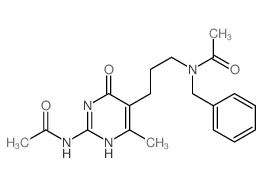 Acetamide,N-[3-[2-(acetylamino)-1,6-dihydro-4-methyl-6-oxo-5-pyrimidinyl]propyl]-N-(phenylmethyl)- structure