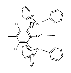 trans-[Pd(3,5-C6Cl2F3)I(AsPh3)2]结构式