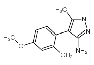 4-(4-甲氧基-2-甲基苯基)-5-甲基-1H-吡唑-3-胺结构式