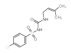 Benzenesulfonamide,4-chloro-N-[[(3-methyl-2-buten-1-yl)amino]carbonyl]- structure