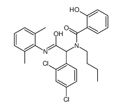 Benzeneacetamide, alpha-[butyl(2-hydroxybenzoyl)amino]-2,4-dichloro-N-(2,6-dimethylphenyl)- (9CI)结构式