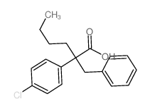 2-benzyl-2-(4-chlorophenyl)hexanoic acid structure