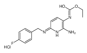 ethyl 2-amino-6-[[p-fluorobenzyl]amino]pyridine-3-carbamate monohydrochloride Structure