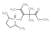 methyl 3-[(1,3-dimethyl-2-sulfanylidene-1,3-diaza-2$l^C13H25N2O3PS-phosphacyclopent-2-yl)oxy]-2,2,4-trimethyl-pent-3-enoate结构式