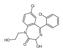 7-chloro-5-(2-chlorophenyl)-3-hydroxy-1-(2-hydroxyethyl)-3H-1,4-benzodiazepin-2-one结构式