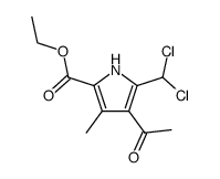 3-acetyl-2-dichloromethyl-5-ethoxycarbonyl-4-methylpyrrole Structure