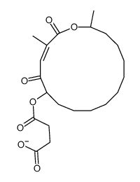 4-[(3,16-dimethyl-2,5-dioxo-1-oxacyclohexadec-3-en-6-yl)oxy]-4-oxobutanoate结构式