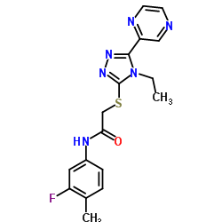 2-{[4-Ethyl-5-(2-pyrazinyl)-4H-1,2,4-triazol-3-yl]sulfanyl}-N-(3-fluoro-4-methylphenyl)acetamide Structure