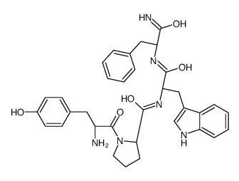 (2R)-1-[(2R)-2-amino-3-(4-hydroxyphenyl)propanoyl]-N-[(2R)-1-[[(2R)-1-amino-1-oxo-3-phenylpropan-2-yl]amino]-3-(1H-indol-3-yl)-1-oxopropan-2-yl]pyrrolidine-2-carboxamide Structure