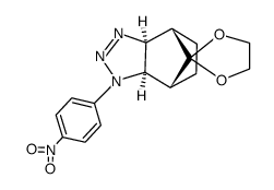 1'-(4-nitro-phenyl)-(3'at,7'at)-3'a,4',5',6',7',7'a-hexahydro-1'H-spiro[[1,3]dioxolane-2,8'-(4r,7c-methano-benzo[1,2,3]triazole)]结构式