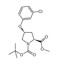 1-(tert-butyl) 2-methyl (2S,4S)-4-(3-chlorophenoxy)pyrrolidine-1,2-dicarboxylate结构式