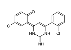 6-[2-amino-6-(2-chlorophenyl)-1H-pyrimidin-4-ylidene]-4-chloro-2-methylcyclohexa-2,4-dien-1-one Structure