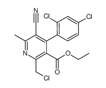 乙基-2-(氯甲基)-4-(2,4-二氯苯基)-5-氰基-6-甲基吡啶-3-羧酸酯结构式