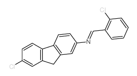 Fluoren-2-amine, 7-chloro-N-(o-chlorobenzylidene)- structure