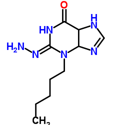 (2E)-3-pentyl-3,7-dihydro-1H-purine-2,6-dione 2-hydrazone结构式