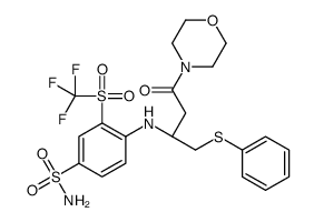 4-[[(1R)-3-(4-Morpholinyl)-3-oxo-1-[(phenylthio)methyl]propyl]amino]-3-trifluoromethylsulfonyl-benzenesulfonamide Structure