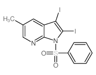 2,3-Diiodo-5-methyl-1-(phenylsulfonyl)-1H-pyrrolo[2,3-b]pyridine Structure