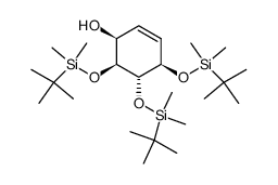 (-)-1D-2,3,4-tris-O-<(tert-butyl)dimethylsilyl>cyclohex-2-ene-1,2,4/3-tetrol结构式