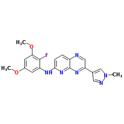 N-(2-Fluoro-3,5-dimethoxyphenyl)-3-(1-methyl-1H-pyrazol-4-yl)pyrido[2,3-b]pyrazin-6-amine结构式