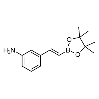 (E)-3-(2-(4,4,5,5-Tetramethyl-1,3,2-dioxaborolan-2-yl)vinyl)aniline structure