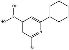 2-Bromo-6-(cyclohexyl)pyridine-4-boronic acid图片