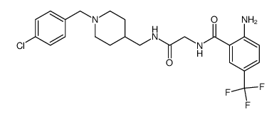 1-(4-chlorobenzyl)-4-[[(N-(2-amino-5-trifluoromethylbenzoyl)glycyl)amino]methyl]piperidine Structure