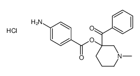 (3-benzoyl-1-methylpiperidin-1-ium-3-yl) 4-aminobenzoate,chloride Structure