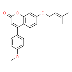 4-(4-methoxyphenyl)-7-(3-methylbut-2-enoxy)chromen-2-one结构式