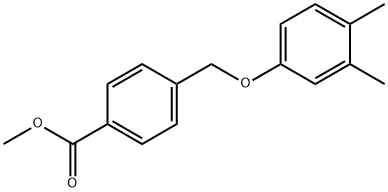 4-((3,4-二甲基苯氧基)甲基)苯甲酸甲酯结构式