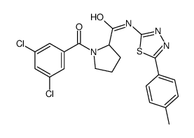 1-(3,5-dichlorobenzoyl)-N-[5-(4-methylphenyl)-1,3,4-thiadiazol-2-yl]pyrrolidine-2-carboxamide结构式