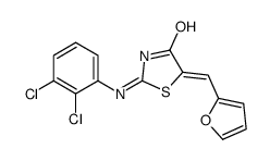 (5Z)-2-(2,3-dichloroanilino)-5-(furan-2-ylmethylidene)-1,3-thiazol-4-one Structure