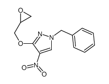 1-benzyl-4-nitro-3-(oxiran-2-ylmethoxy)pyrazole结构式