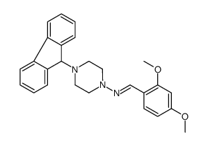 1-(2,4-dimethoxyphenyl)-N-[4-(9H-fluoren-9-yl)piperazin-1-yl]methanimine结构式