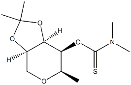 2,6-Anhydro-1-deoxy-4-O,5-O-(1-methylethylidene)-D-arabino-hexitol dimethylcarbamothioate结构式