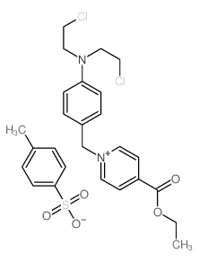 ethyl 1-[[4-[bis(2-chloroethyl)amino]phenyl]methyl]pyridine-4-carboxylate; 4-methylbenzenesulfonic acid structure