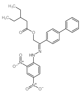 Pentanoic acid,3-ethyl-, 2-[1,1'-biphenyl]-4-yl-2-[2-(2,4-dinitrophenyl)hydrazinylidene]ethylester结构式