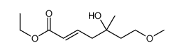 ethyl 5-hydroxy-7-methoxy-5-methylhept-2-enoate结构式