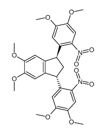 trans-1,3-Bis(4,5-dimethoxy-2-nitrophenyl)-5,6-dimethoxyindane Structure