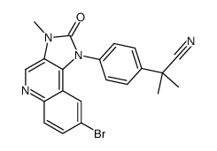 2-(4-(8-BROMO-3-METHYL-2-OXO-2,3-DIHYDRO-1H-IMIDAZO[4,5-C]QUINOLIN-1-YL)PHENYL)-2-METHYLPROPANENITRILE Structure