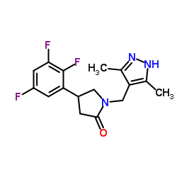 1-[(3,5-Dimethyl-1H-pyrazol-4-yl)methyl]-4-(2,3,5-trifluorophenyl)-2-pyrrolidinone Structure