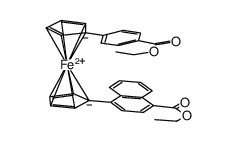 1-(p-ethoxycarbonylphenyl)-1'-(4-ethoxycarbonyl-1-naphthyl)ferrocene结构式