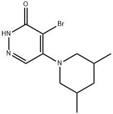 4-溴-5-(3,5-二甲基哌啶-1-基)-2,3-二氢哒嗪-3-酮结构式