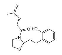 O-[2-[(2S)-2-[2-(2-hydroxyphenyl)ethyl]-1,3-thiazolidin-3-yl]-2-oxoethyl] ethanethioate结构式